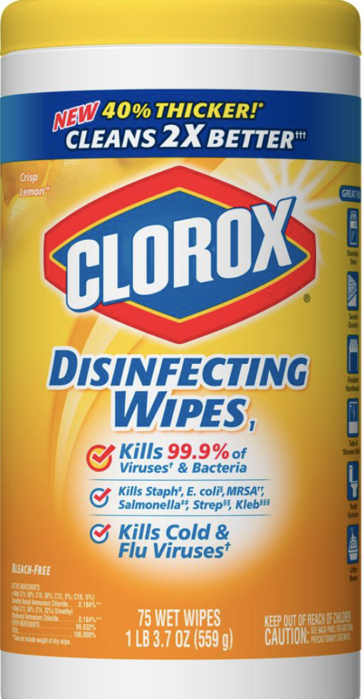 Disenfecting Wipes, Clorox  4ct